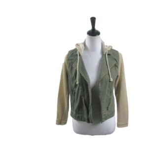 Tinsel Town Army Green/Cream Zip Front Jacket Size Small